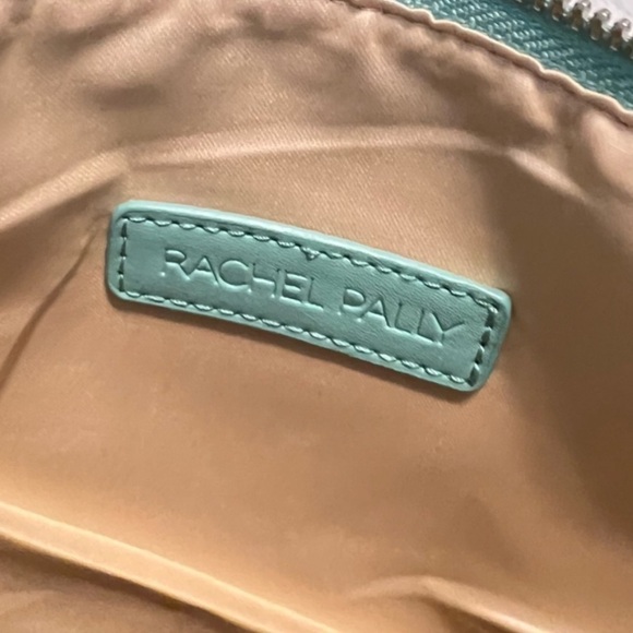 Rachel Pally bag tropical Vegan Leather Fold Over Clutch Peach teal zip bag - Picture 2 of 9